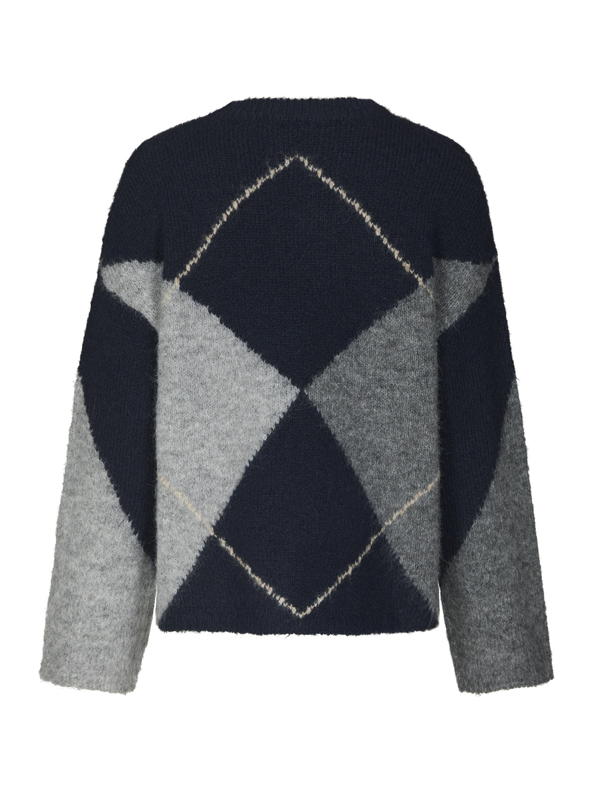 Neo Noir – Inga Check Fluff Knit – Navy