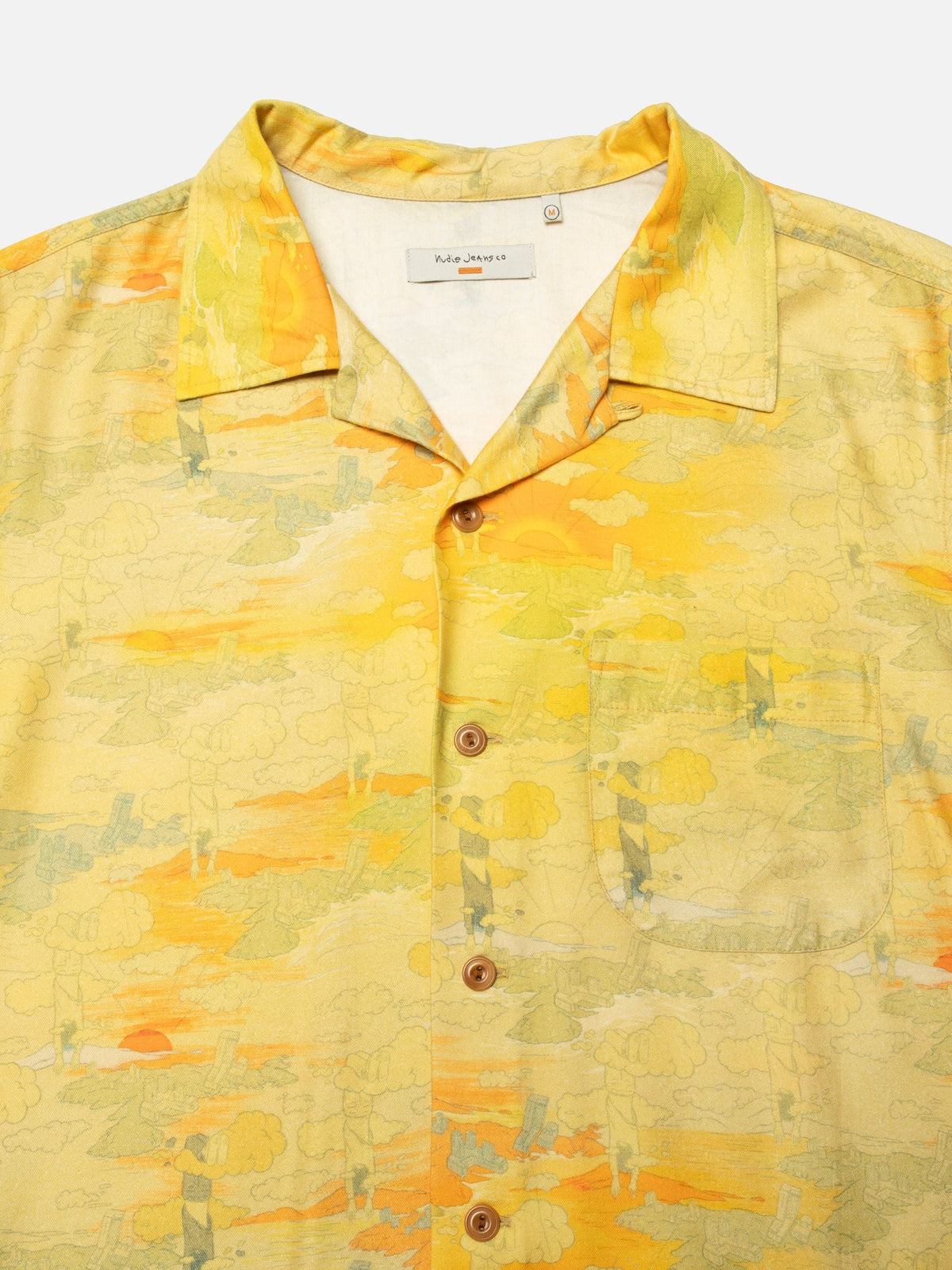 Nudie Jeans – Arvid Hawaii Shirt Yellow Green Print