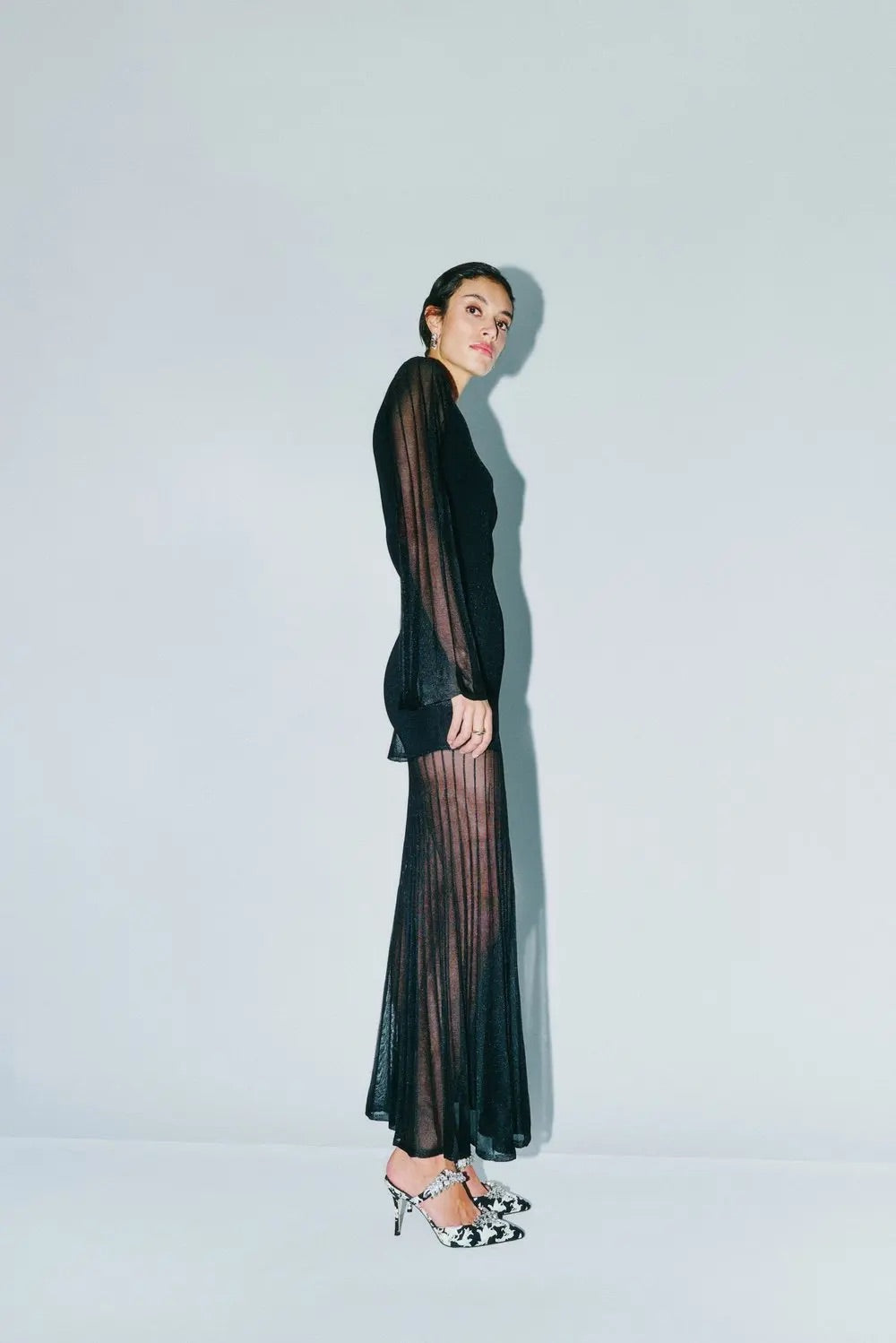 Haisley sheer knitted maxi dress