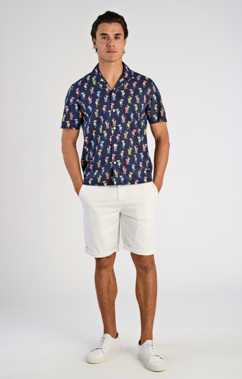 Lindbergh Linneskjorta drink navy