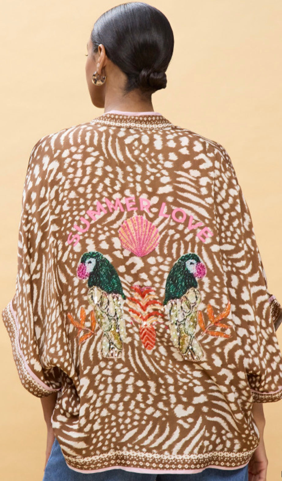 Spotted print kimono