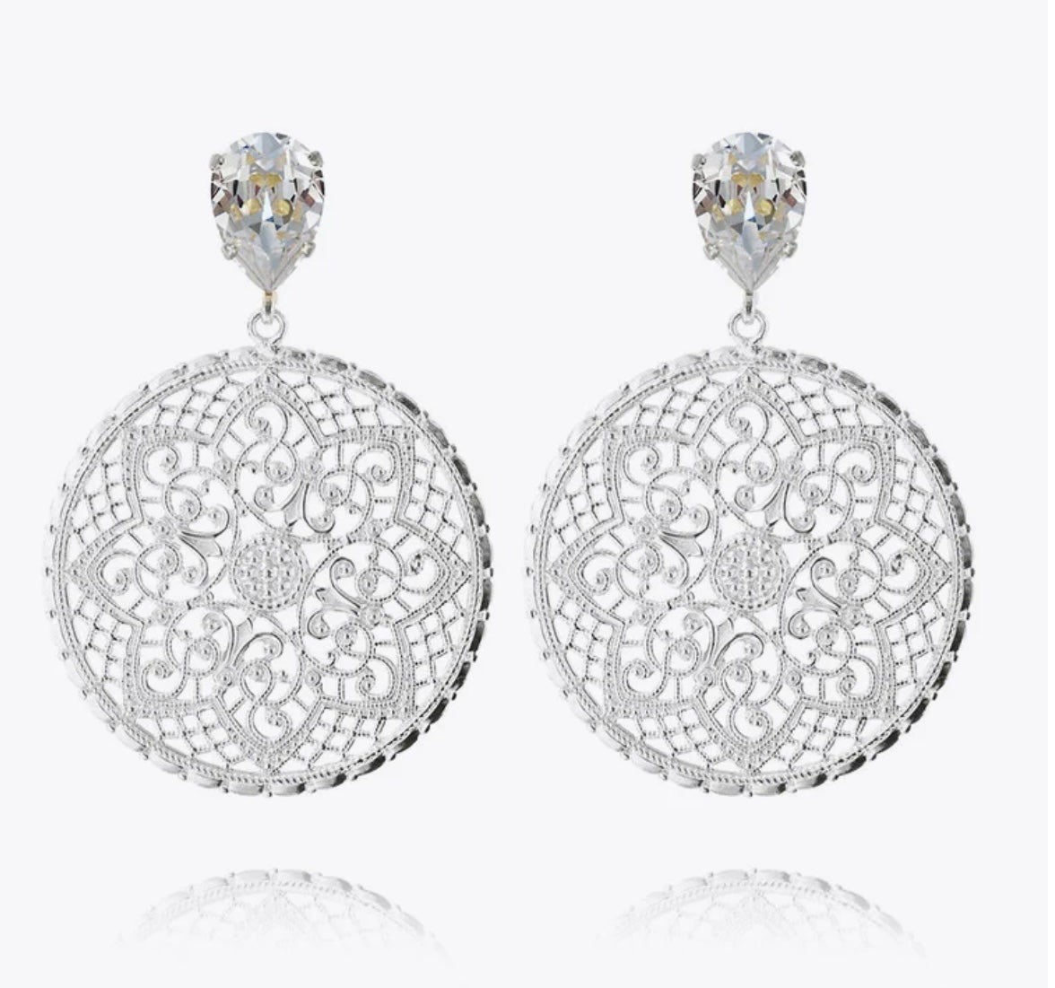 Alexandra Earrings / Crystal Silver