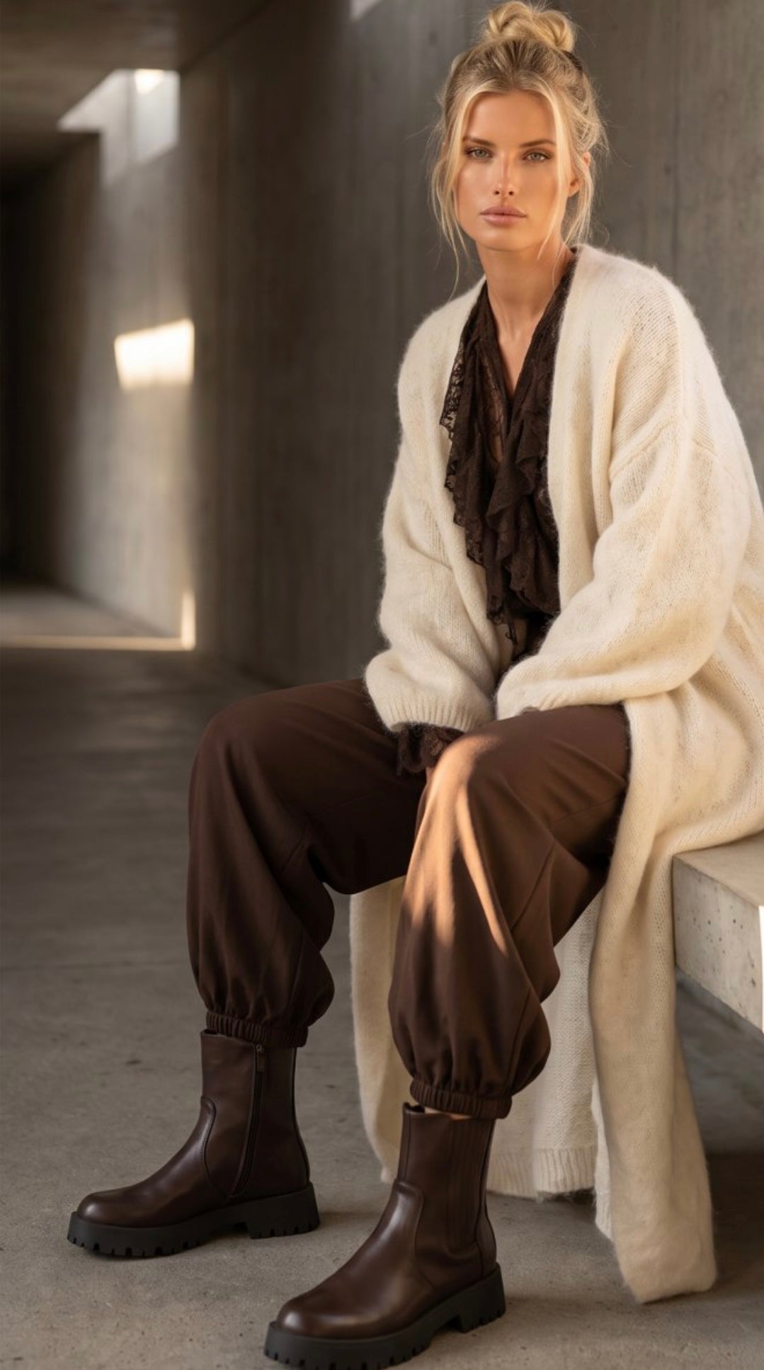Blond hour - lodge cardigan - beige