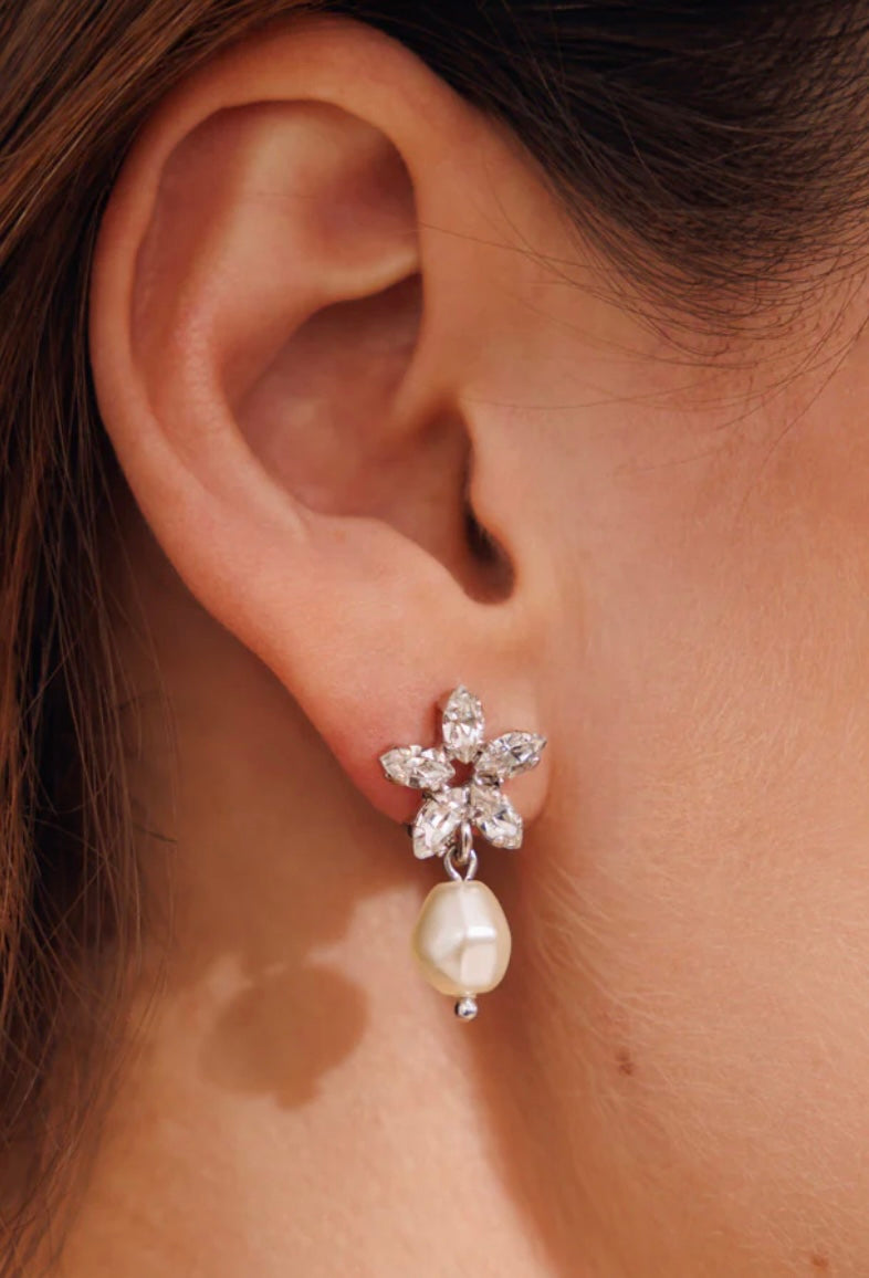 Emmy Earrings / Pearl + Crystal