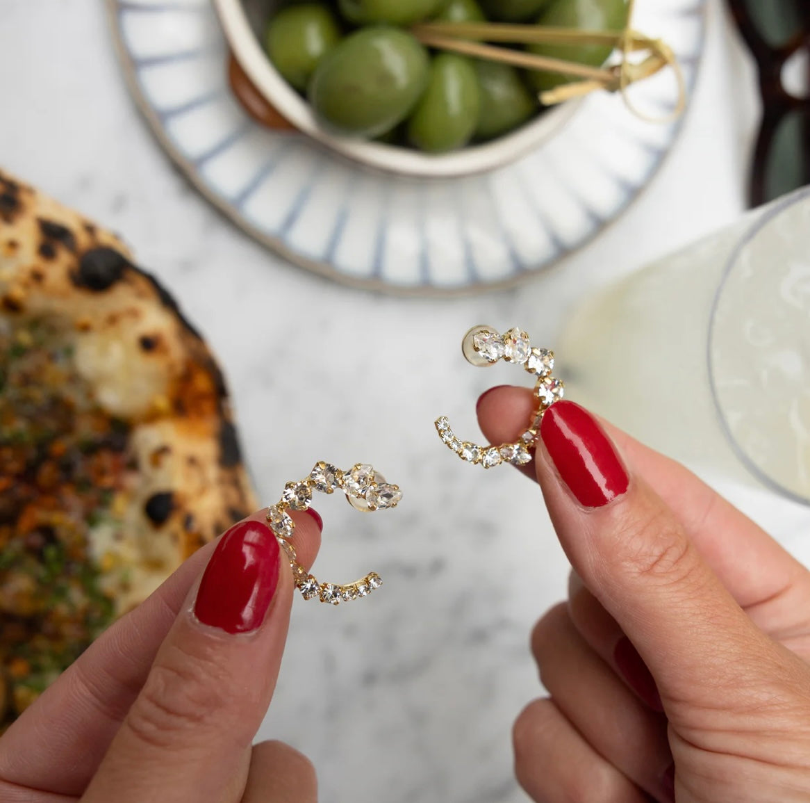 Mini Angie Earrings / Crystal