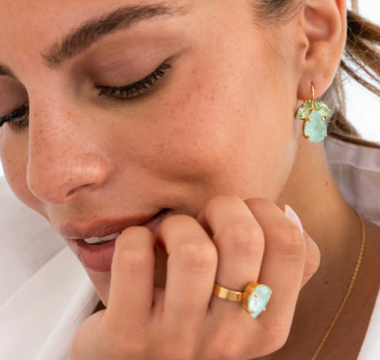 Timo Earrings / Soft Mint Combo