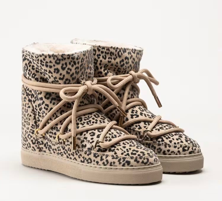 - Classic Leopardmönstrade boots i mocka