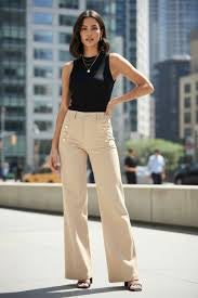 Giudith Jeans Med Knappar Beige