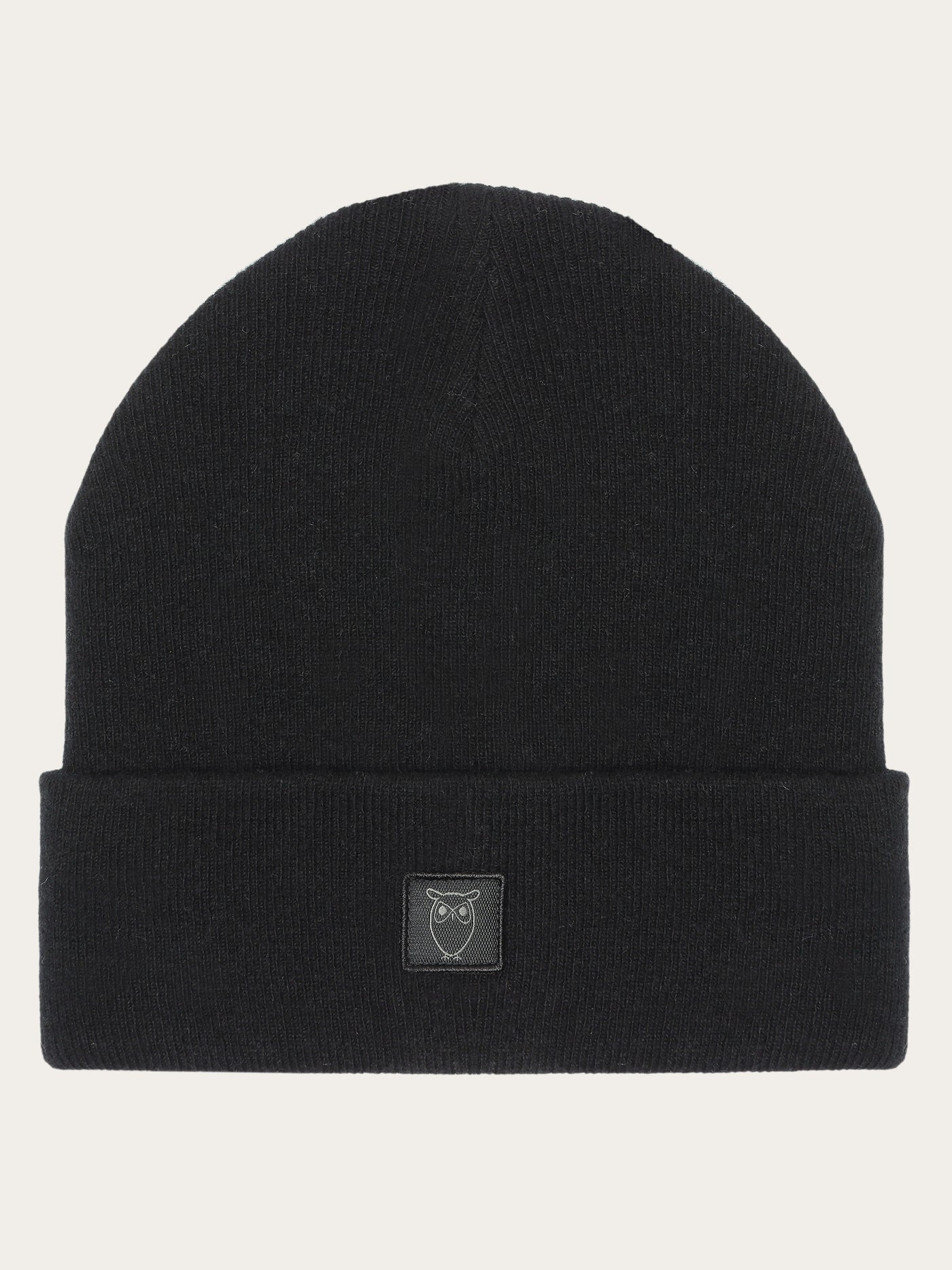 Double layer wool beanie black