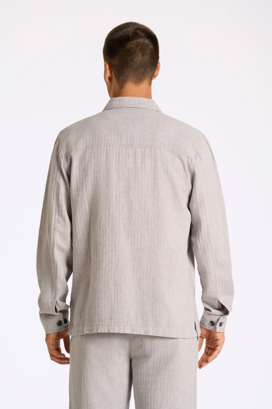 Overshirt i Cotton Linen Grey