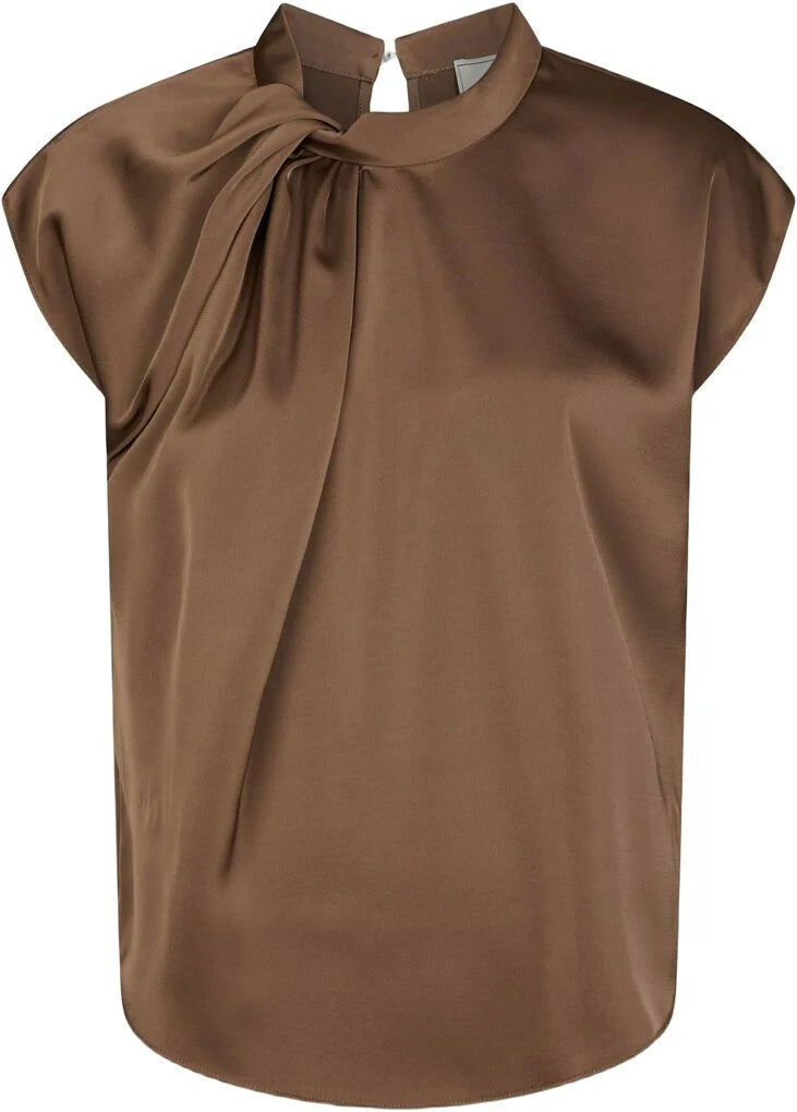 Fleur Drapy Satin Blouse
