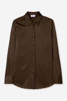 Filippa K - silk shirt dark chocolate