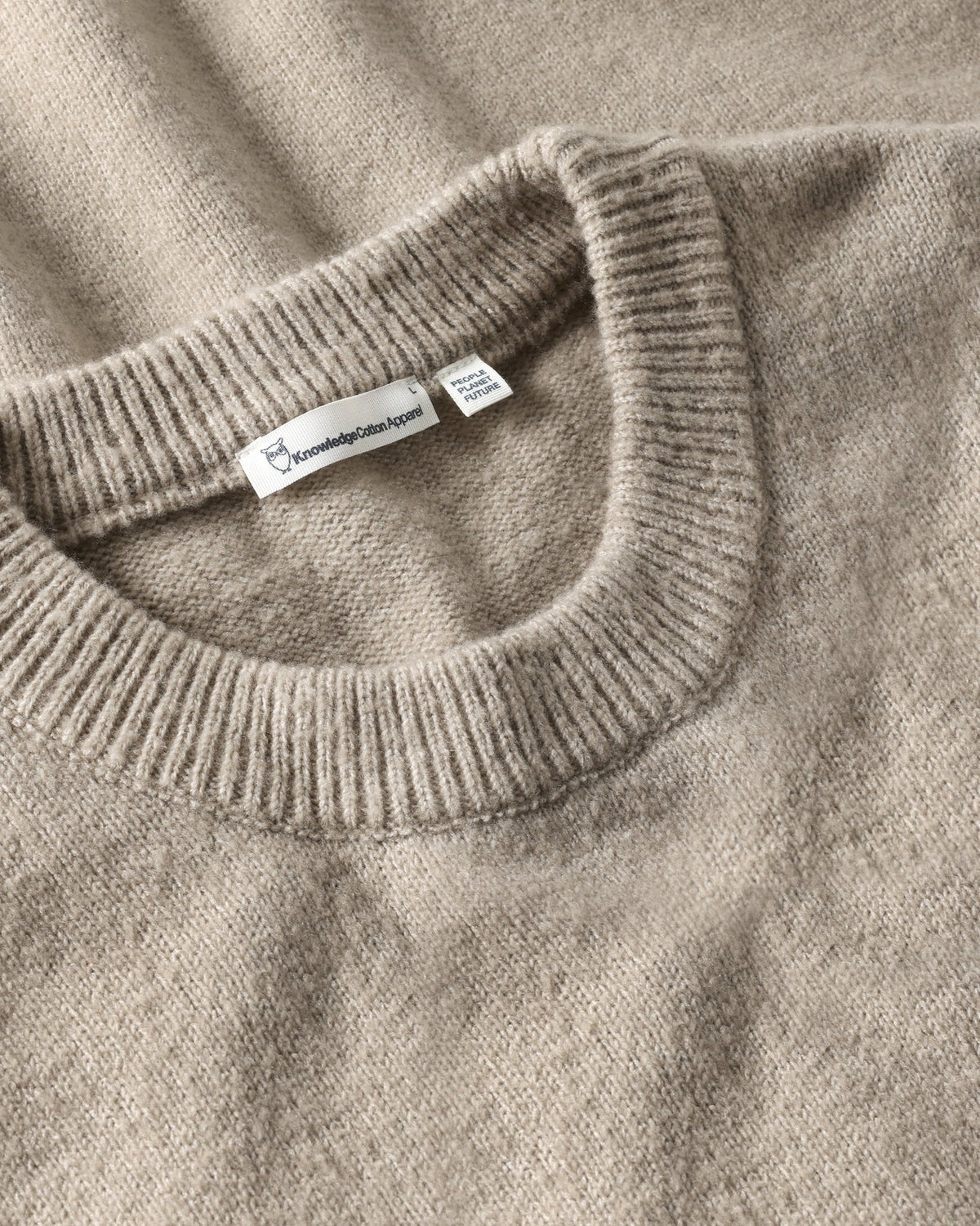 Knowledge Cotton Apparel – Soufflé Yarn Sweater – Light Feather Gray