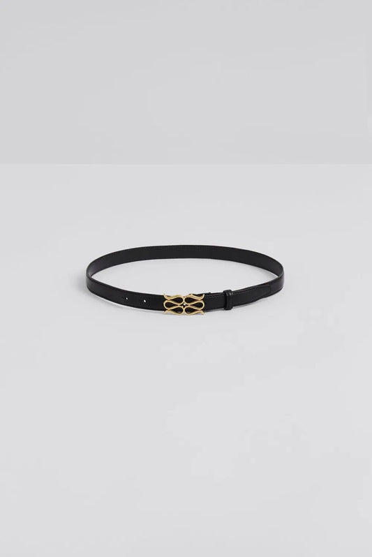 Monogram leather belt