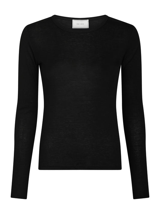 Neo Noir – Nella Fine Rib Blouse – Black
