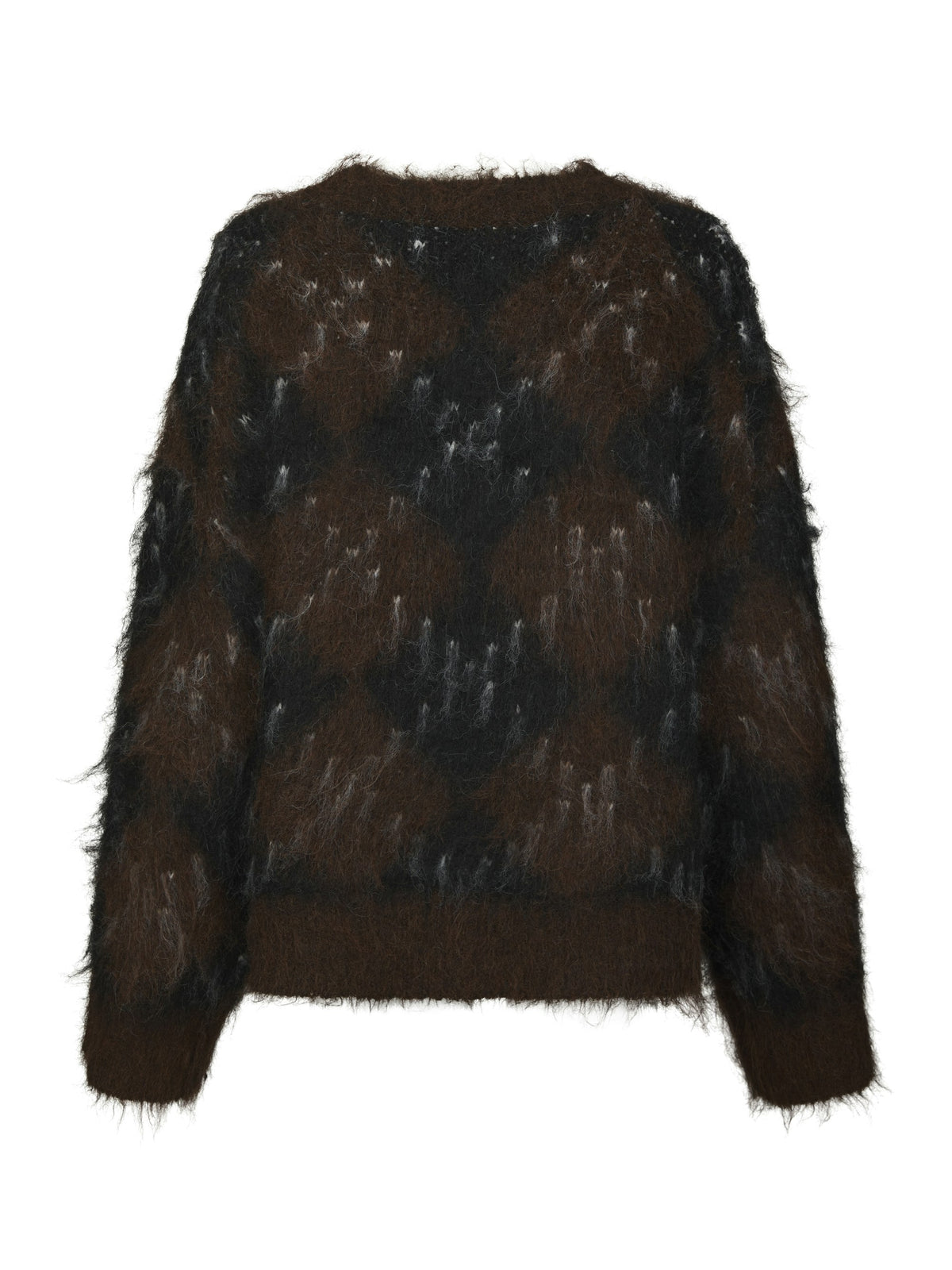 Neo Noir – Roeme Check Fluffy Knit – Dark Brown