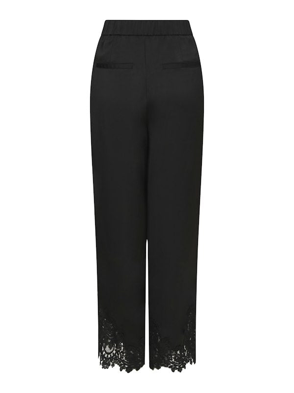 Neo Noir – Emery Heavy Sateen Lace Pants – Black