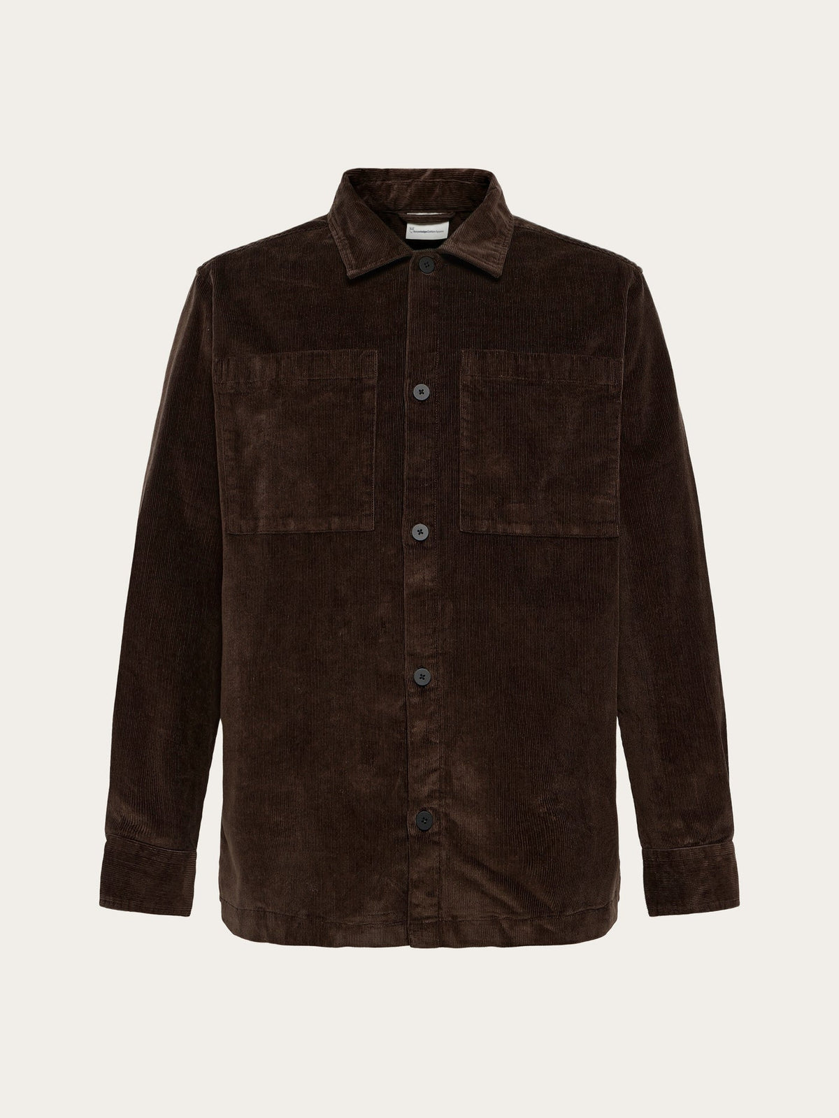 Knowledge cotton Apparel- Loose corduroy overshirt -Chocolate Torte