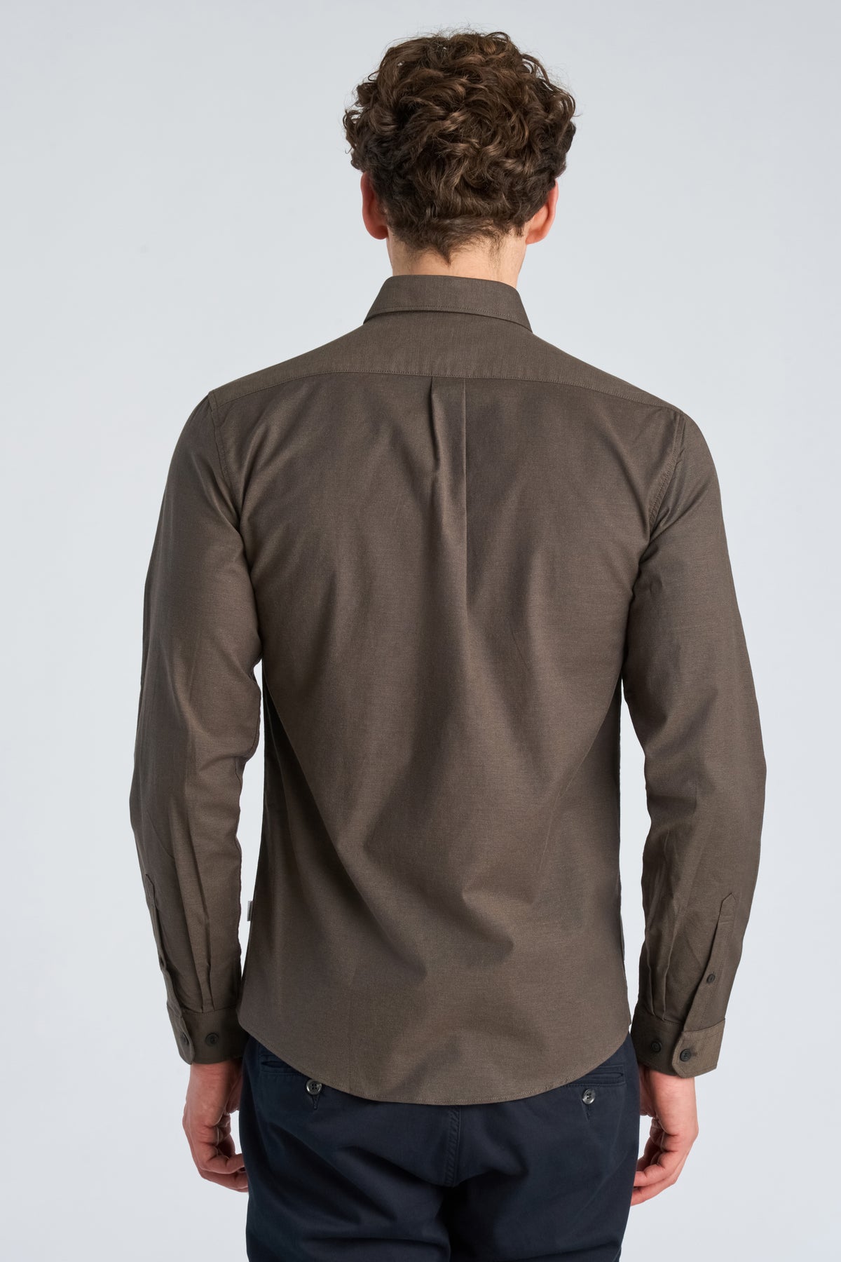 Lindbergh Oxford Superflex Shirt – DK Brown Mix