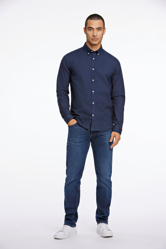 Lindbergh Oxford Superflex Shirt – Navy Mix