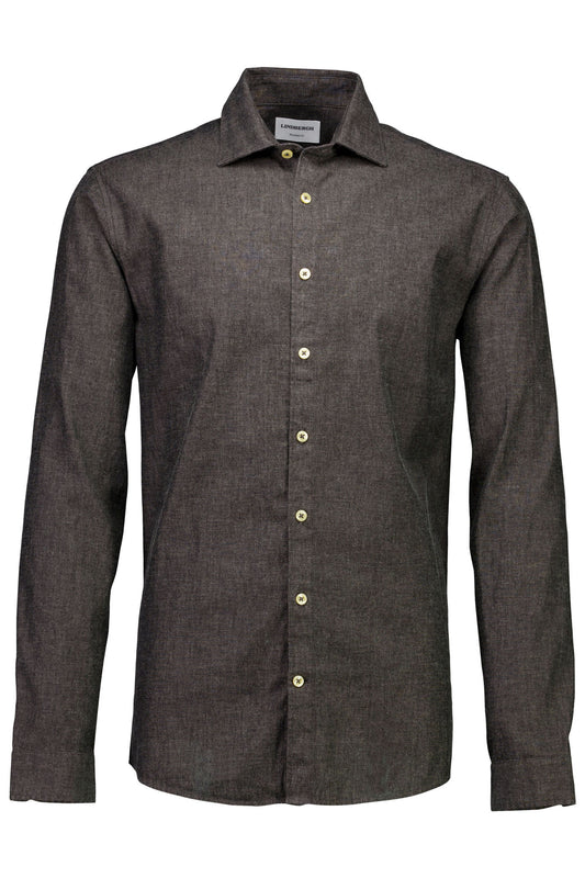 Lindbergh- Soft indigo stretch shirt L/S – Black
