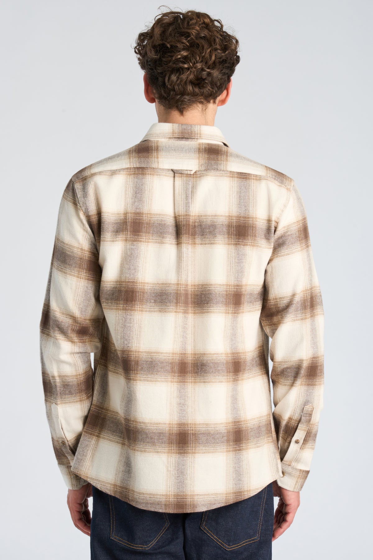 Lindbergh- Heavy checked twill shirt L/S – Ivory