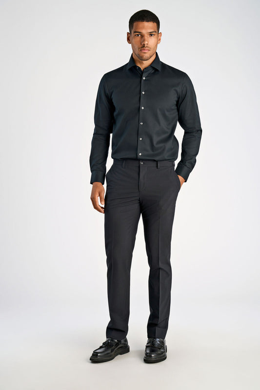 Lindbergh Plain Fine Twill Shirt – Black