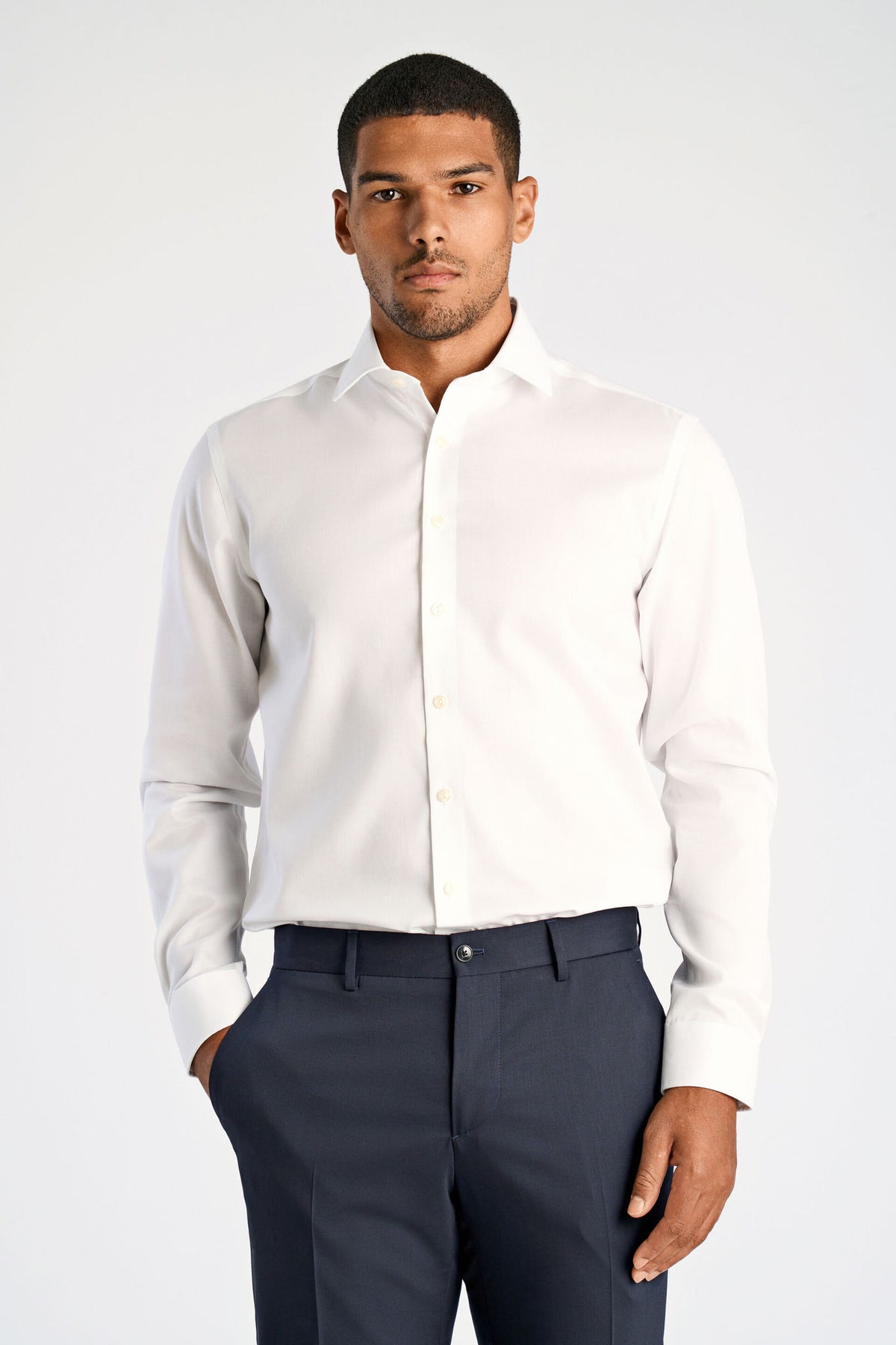 Lindbergh – Plain Fine Twill Shirt – White