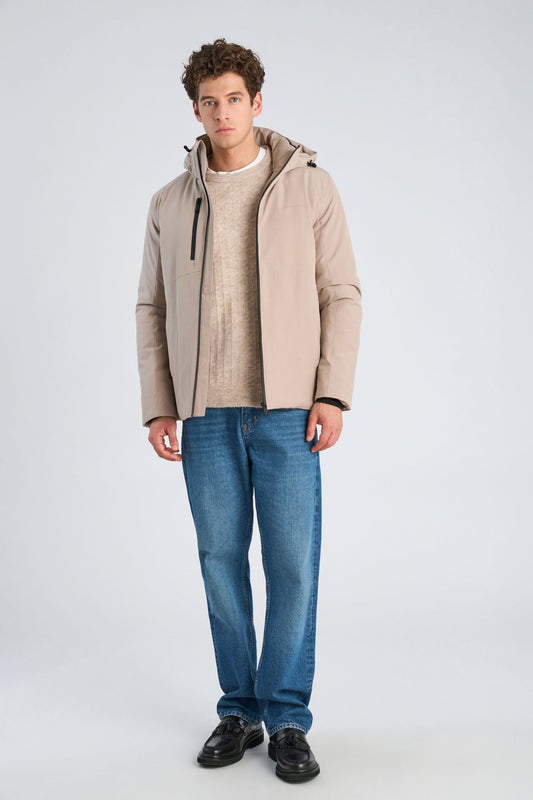 Lindbergh-Short parka jacket – Stone