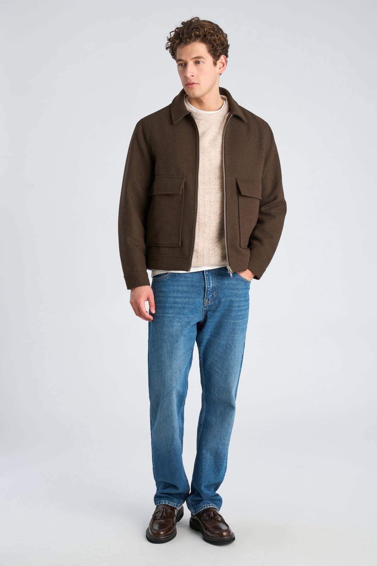 Lindbergh Wool blend jacket – DK Brown Mel