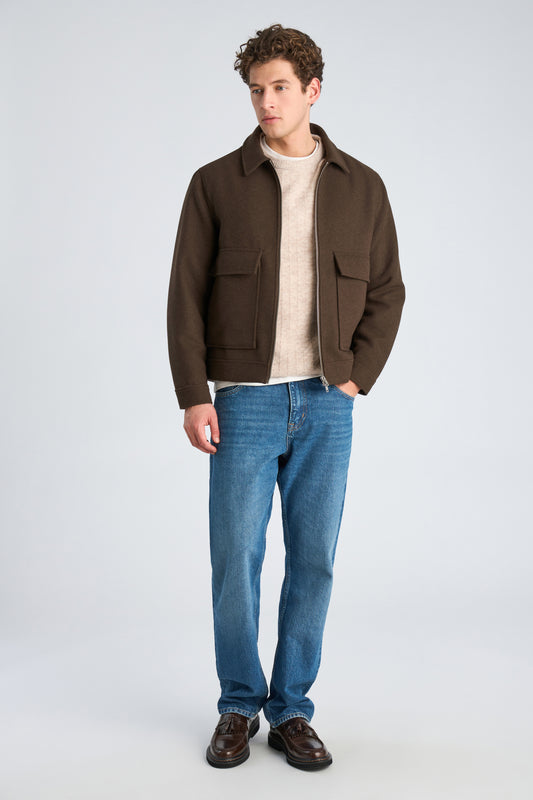 Lindbergh Wool blend jacket – DK Brown Mel