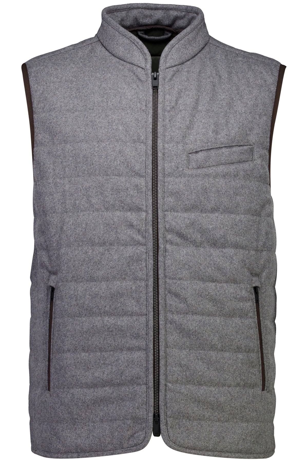 Lindbergh-Light padded zip through vest – Grey Mel