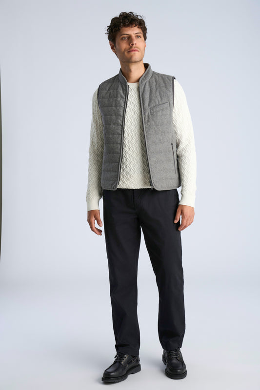 Lindbergh-Light padded zip through vest – Grey Mel
