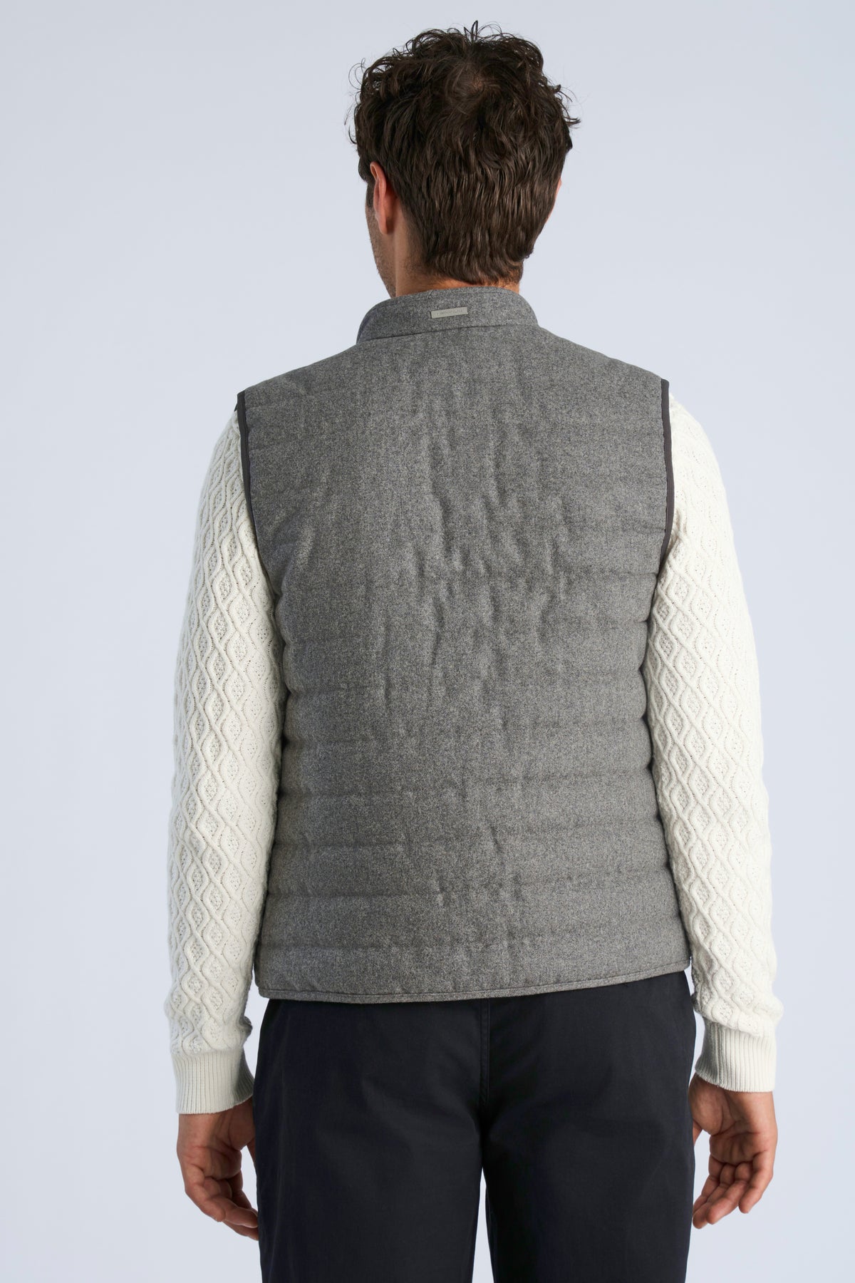Lindbergh-Light padded zip through vest – Grey Mel