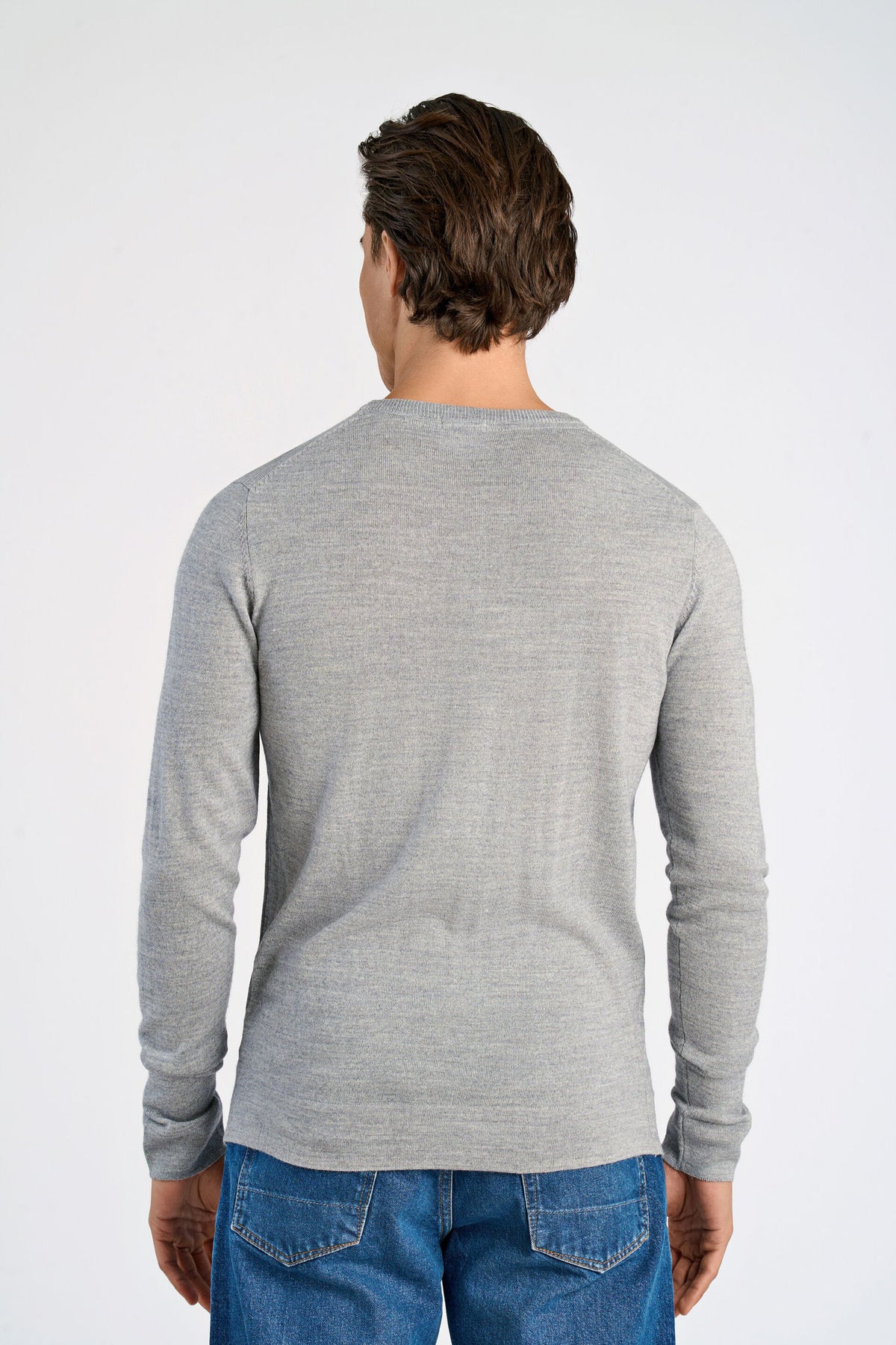 Lindbergh Merino Knit O-Neck – Light Grey