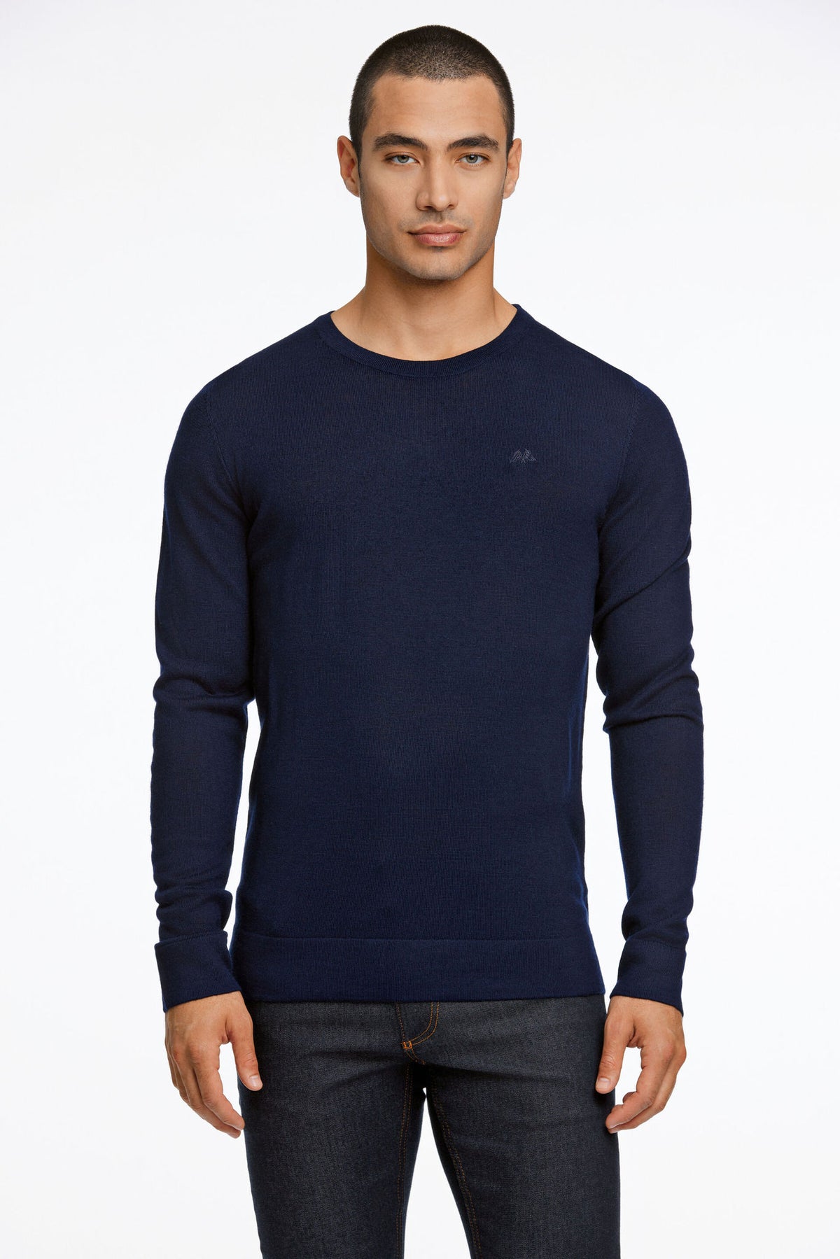 Lindbergh Merino Knit O-Neck – Navy