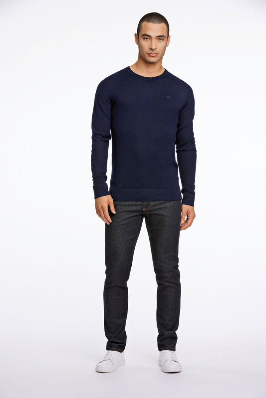Lindbergh Merino Knit O-Neck – Navy
