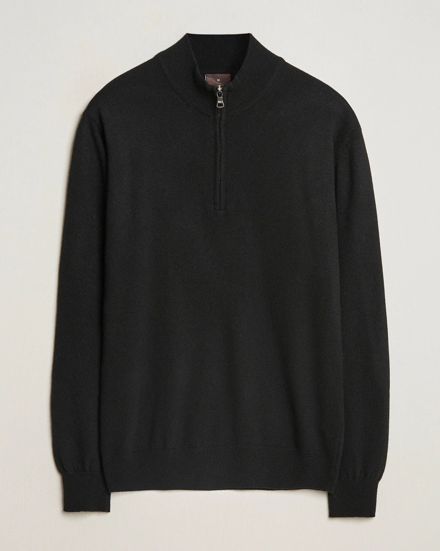 REGULAR FIT HALF ZIP TRÖJA ULL-KASHMIR