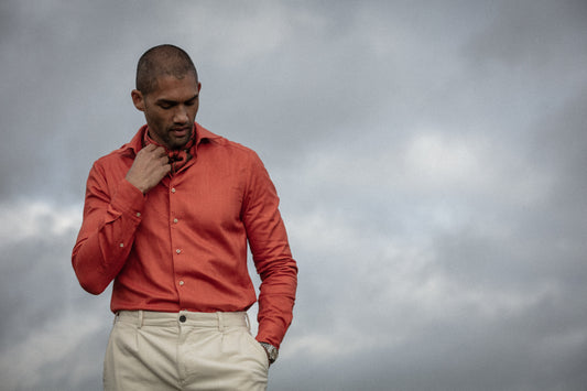 Flannel shirt slimline Orange