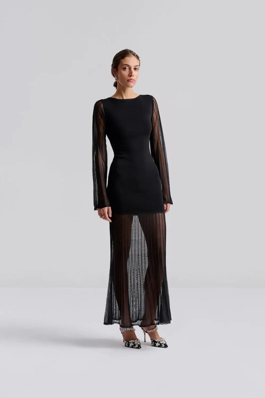 Haisley sheer knitted maxi dress