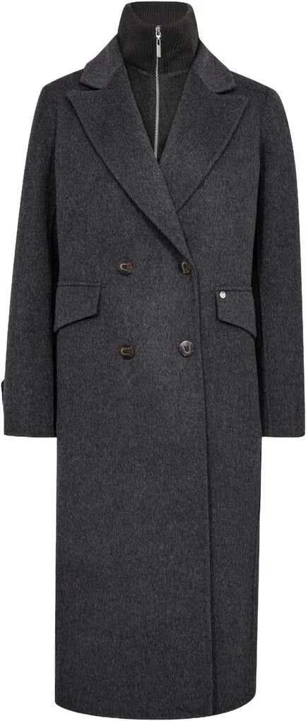 Mos Mosh – MMAlva Loisa Mock Neck Coat – Antracite