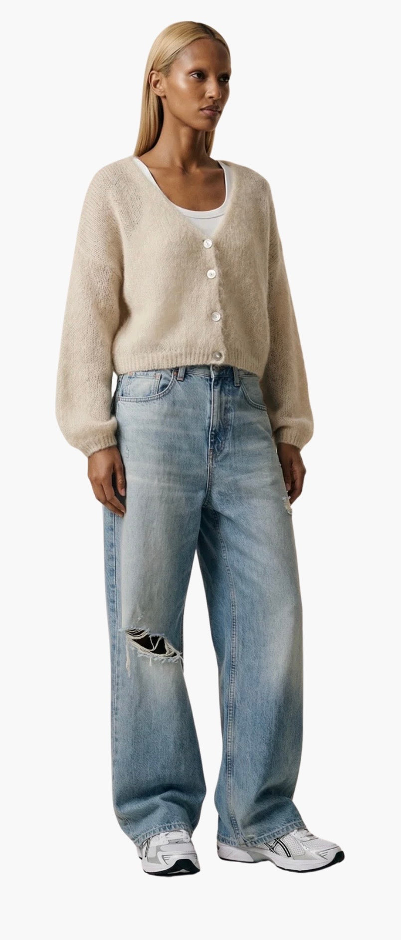 American dreams - Cornelia cropped cardigan beige
