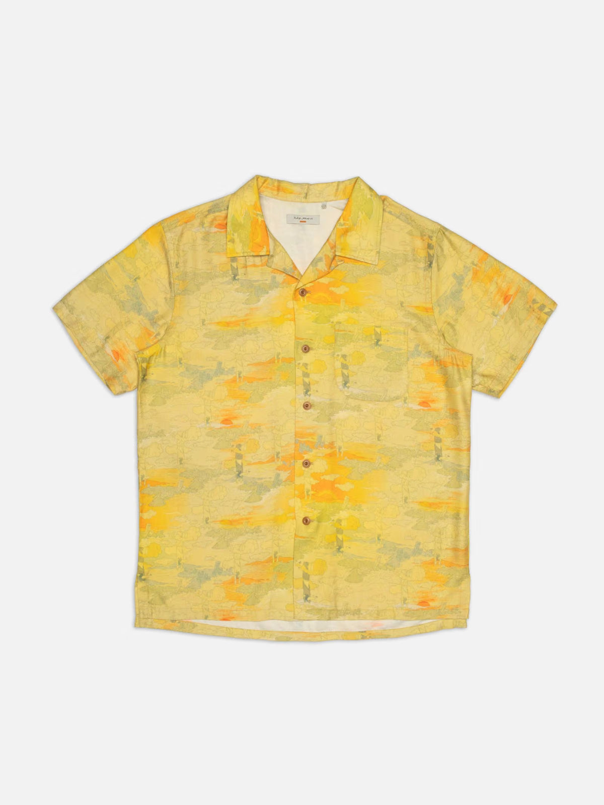 Nudie Jeans – Arvid Hawaii Shirt Yellow Green Print
