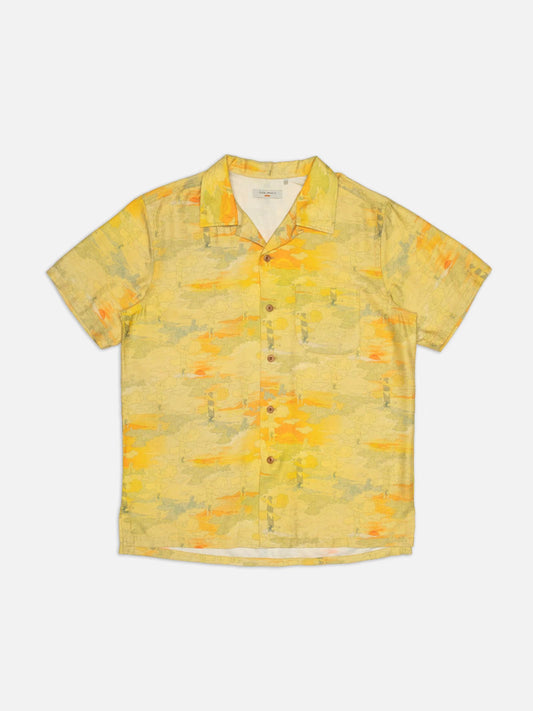 Nudie Jeans – Arvid Hawaii Shirt Yellow Green Print