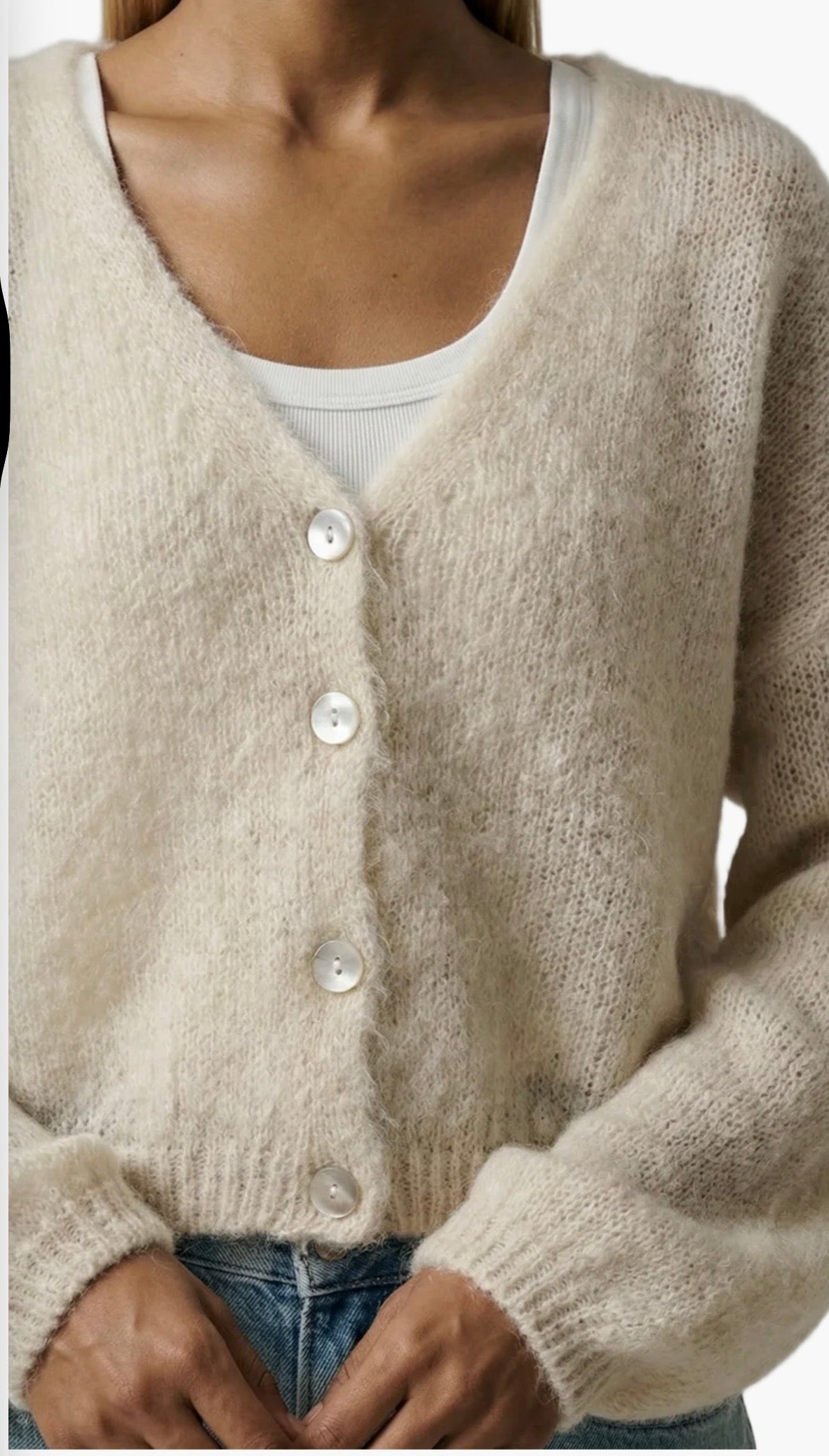 American dreams - Cornelia cropped cardigan beige