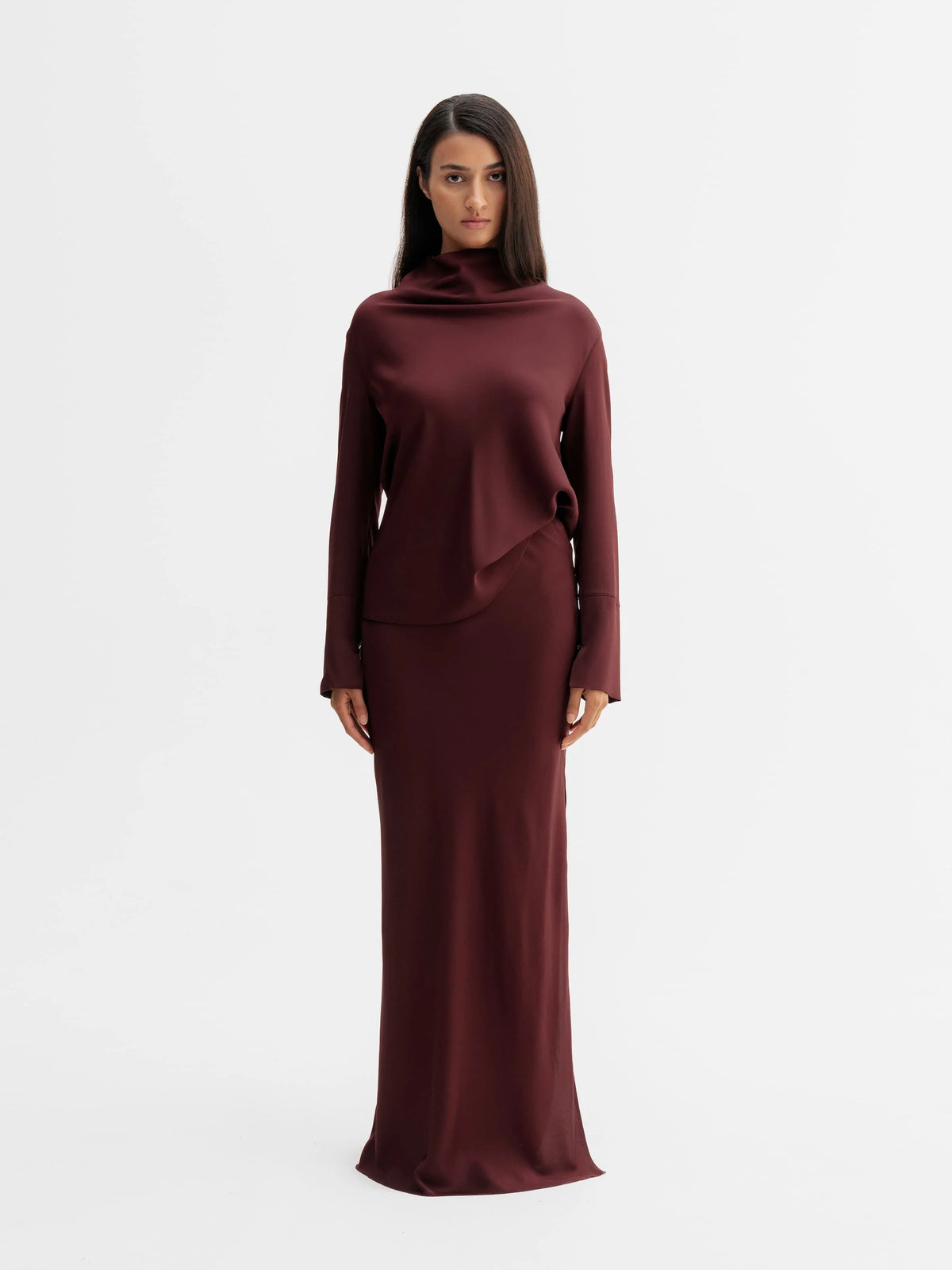 Ahlvar Gallery | Ayumi Silk Blouse – Burgundy