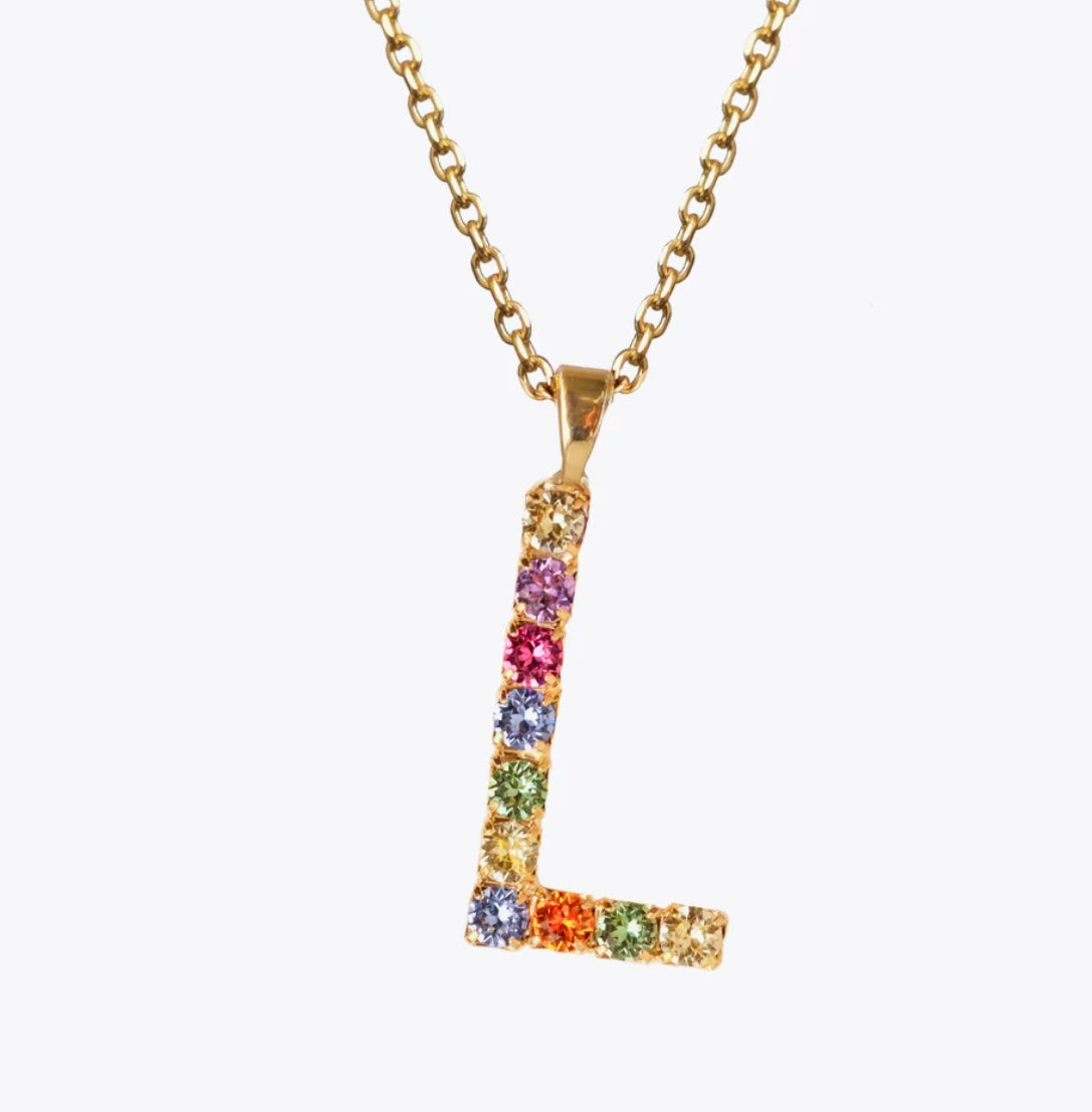 Letter Necklace L / Rainbow Combo