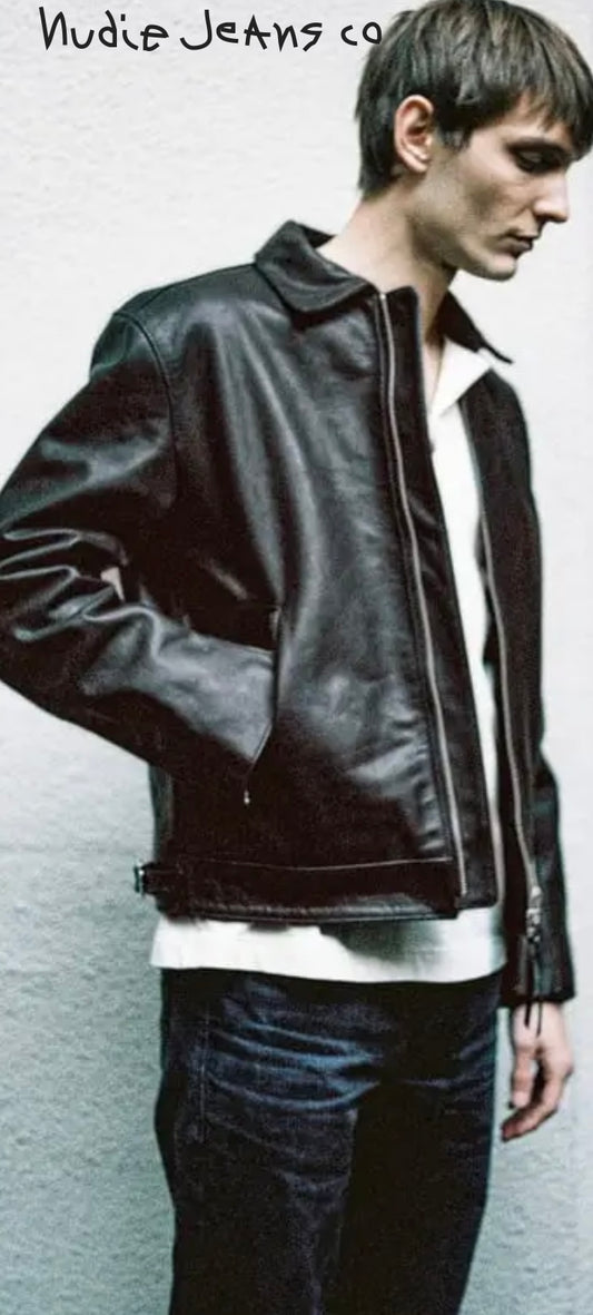Nudie Jeans Eddy Rider Leather Jacket Black