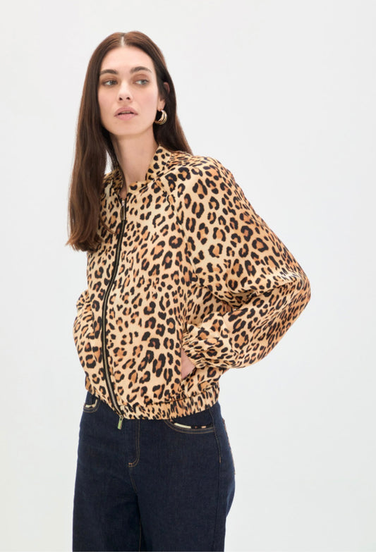 Printed Satin Bomber Jacket