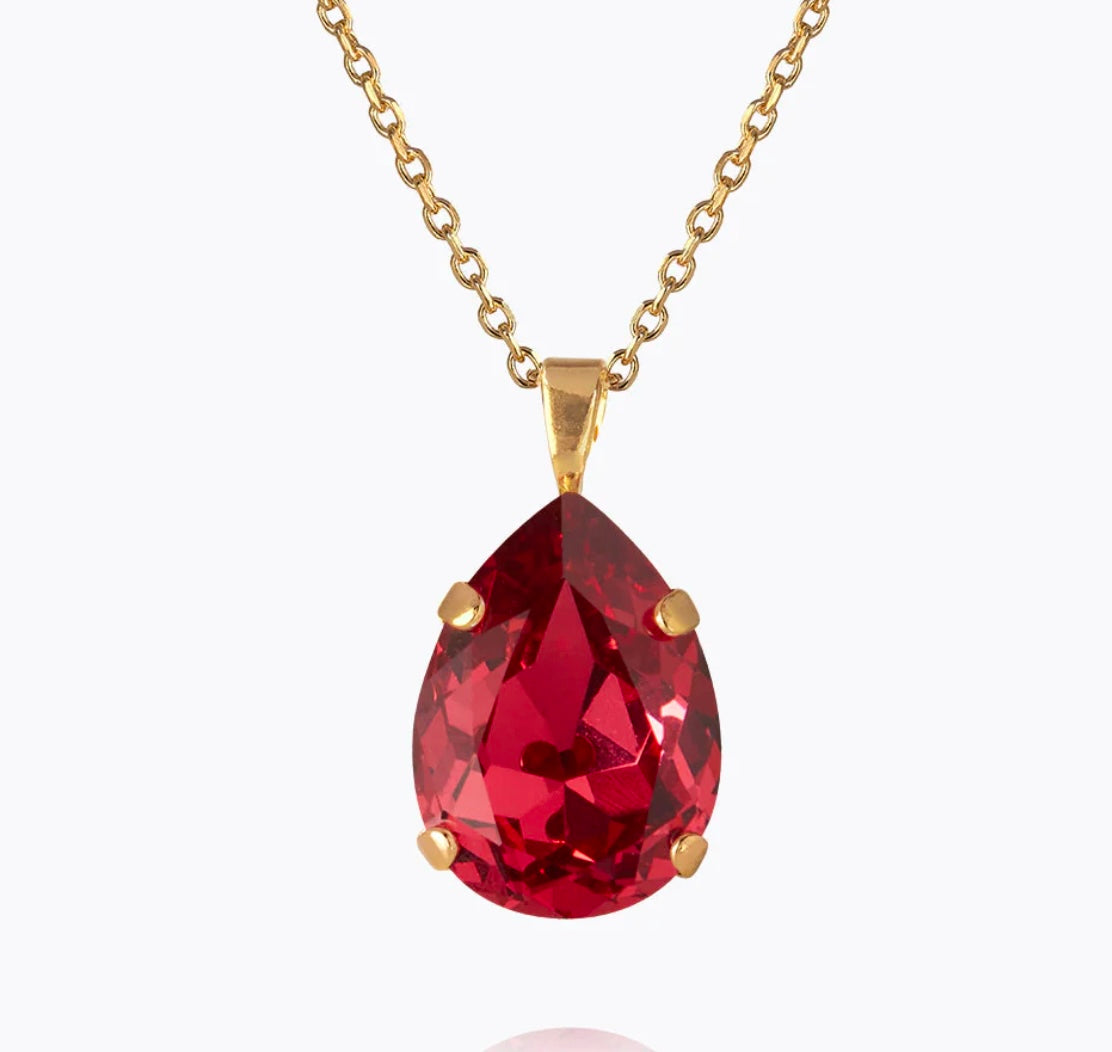 Mini Drop Necklace / Mulberry Red